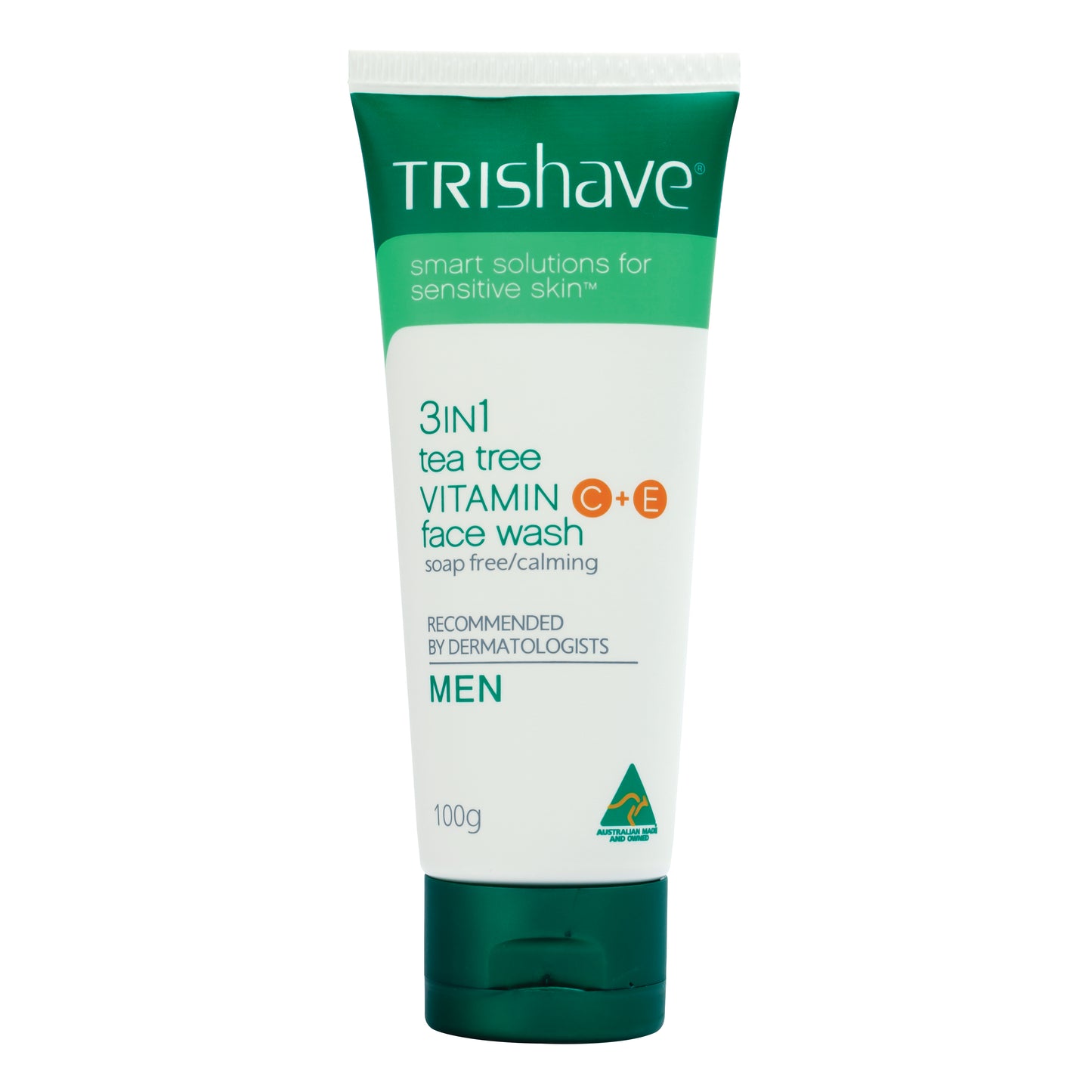 TriShave 3in1 Tea Tree Vitamin C+E Face Wash - Men 100g
