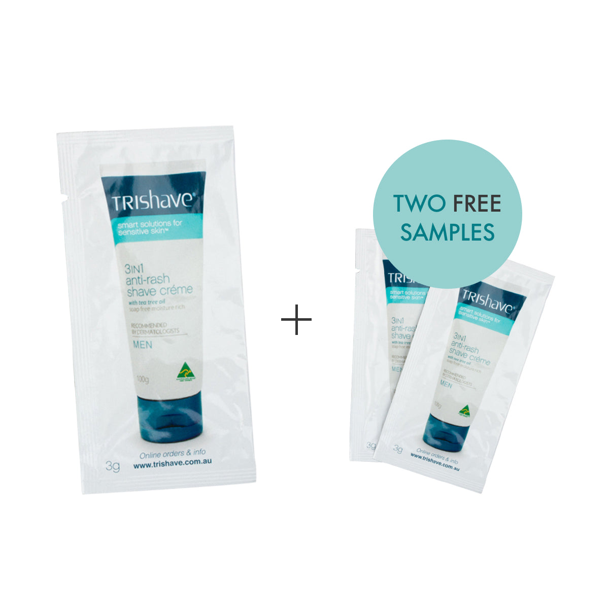 Sample Size: TriShave 3in1 Anti-Rash Shave Creme - Men 3g