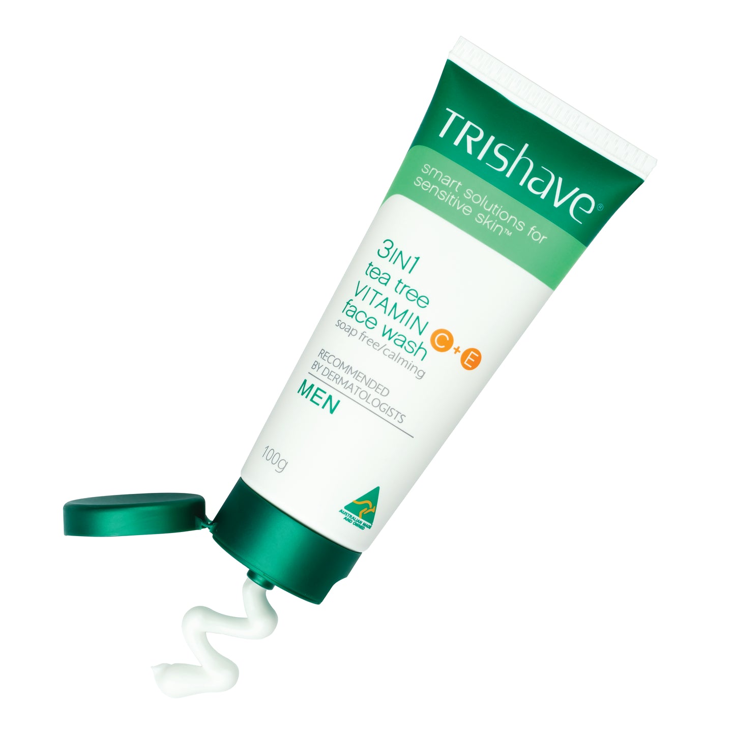 TriShave 3in1 Tea Tree Vitamin C+E Face Wash - Men 100g