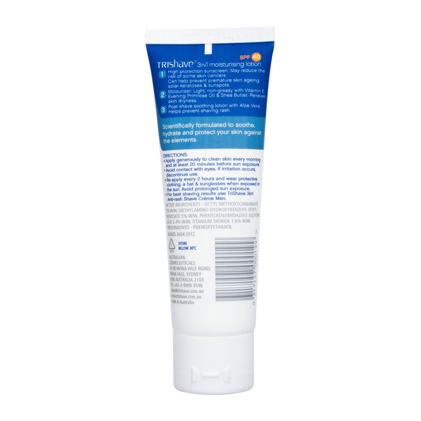 TriShave 3in1 SPF40 Protective Moisturising Lotion - Men 80g